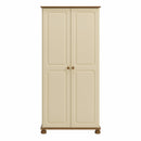 Richmond Tall Cream & Pine 2 Doors Wardrobe by Lavishway | Wardrobe