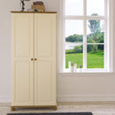 Richmond Tall Cream & Pine 2 Doors Wardrobe by Lavishway | Wardrobe