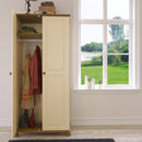 Richmond Tall Cream & Pine 2 Doors Wardrobe by Lavishway | Wardrobe