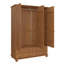 Richmond Solid Pine 3 Door 4 Drawer Wardrobe by Lavishway | Wardrobe