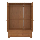 Richmond Solid Pine 3 Door 4 Drawer Wardrobe by Lavishway | Wardrobe
