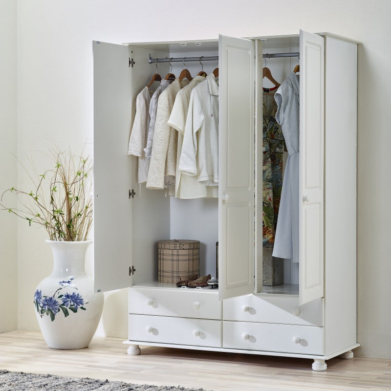 Richmond Off White 3 Door & 4 Drawer Wardrobe by Lavishway | Wardrobe