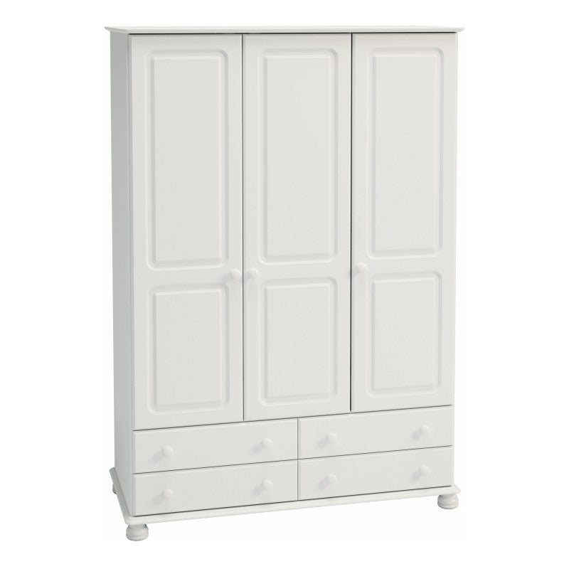 Richmond Off White 3 Door & 4 Drawer Wardrobe by Lavishway | Wardrobe