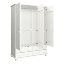 Richmond Off White 3 Door & 4 Drawer Wardrobe by Lavishway | Wardrobe