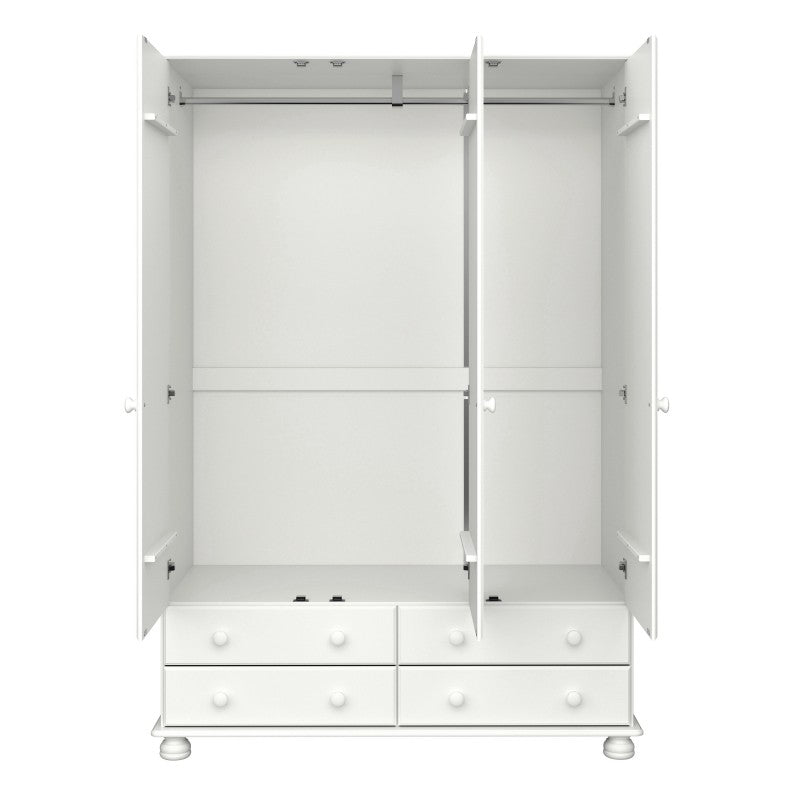 Richmond Off White 3 Door & 4 Drawer Wardrobe by Lavishway | Wardrobe