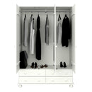 Richmond Off White 3 Door & 4 Drawer Wardrobe by Lavishway | Wardrobe