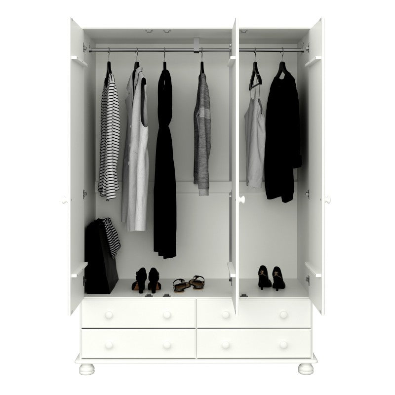 Richmond Off White 3 Door & 4 Drawer Wardrobe by Lavishway | Wardrobe