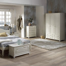 Richmond Off White 3 Door & 4 Drawer Wardrobe by Lavishway | Wardrobe
