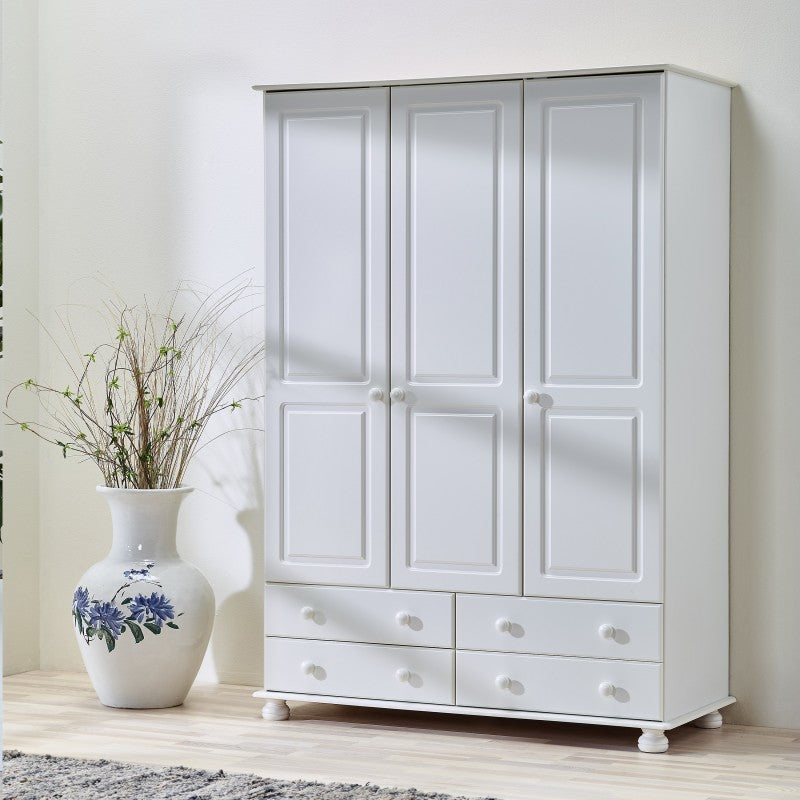 Richmond Off White 3 Door & 4 Drawer Wardrobe by Lavishway | Wardrobe