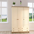 Richmond Cream 3 Door & 4 Drawer Wardrobe by Lavishway | Wardrobe