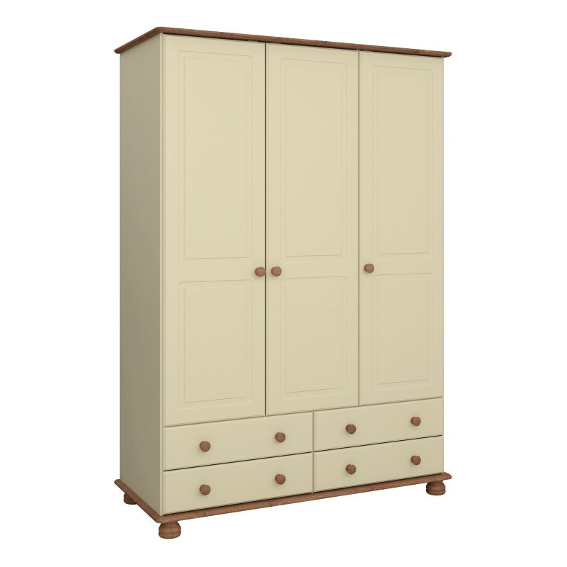 Richmond Cream 3 Door & 4 Drawer Wardrobe by Lavishway | Wardrobe