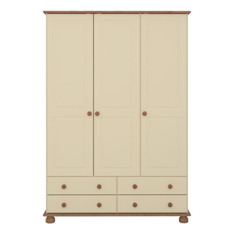 Richmond Cream 3 Door & 4 Drawer Wardrobe by Lavishway | Wardrobe