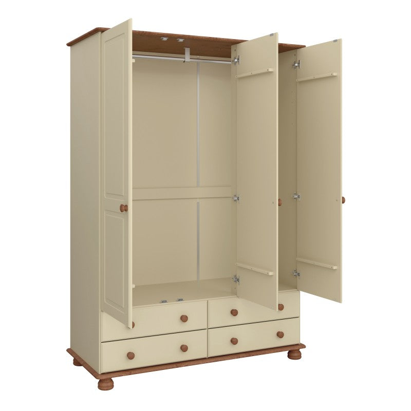 Richmond Cream 3 Door & 4 Drawer Wardrobe by Lavishway | Wardrobe