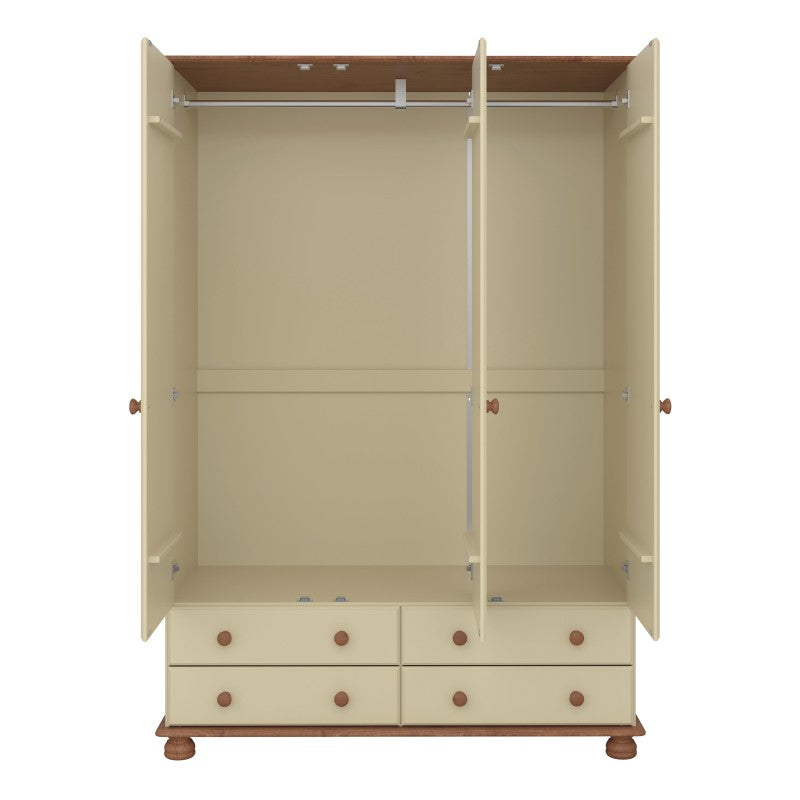 Richmond Cream 3 Door & 4 Drawer Wardrobe by Lavishway | Wardrobe
