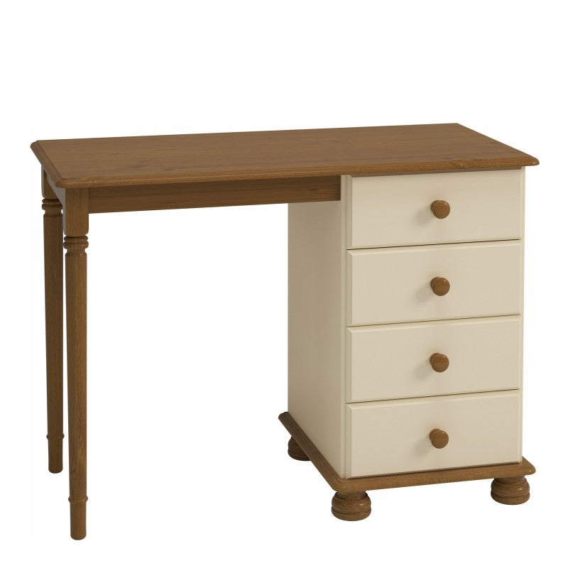 Richmond Cream & Pine 4 Drawer Dressing Table by Lavishway | Dressing Tables