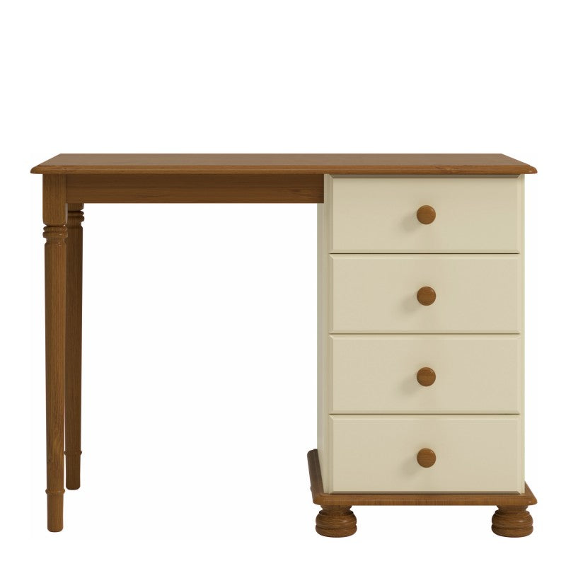 Richmond Cream & Pine 4 Drawer Dressing Table by Lavishway | Dressing Tables