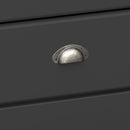 Nola Black & Wooden Top 5 Drawer Narrow Chest by Lavishway | Chest Of Drawers