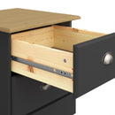 Nola Black & Wooden Top 5 Drawer Narrow Chest by Lavishway | Chest Of Drawers