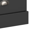 Nola Black & Wooden Top 5 Drawer Narrow Chest by Lavishway | Chest Of Drawers