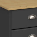 Nola Black & Wooden Top 2 Over 4 Drawer Chest by Lavishway | Chest Of Drawers