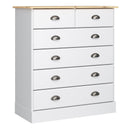Nola White & Wooden Top 2 Over 4 Drawer Chest by Lavishway | Chest Of Drawers