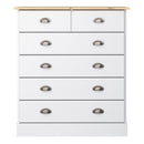 Nola White & Wooden Top 2 Over 4 Drawer Chest by Lavishway | Chest Of Drawers