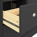 Nola Black & Wood Top 2 Over 4 Drawer Chest by Lavishway | Chest Of Drawers