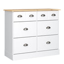 Nola White & Wood Top 2 Over 4 Drawer Chest by Lavishway | Chest Of Drawers