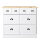 Nola White & Wood Top 2 Over 4 Drawer Chest by Lavishway | Chest Of Drawers