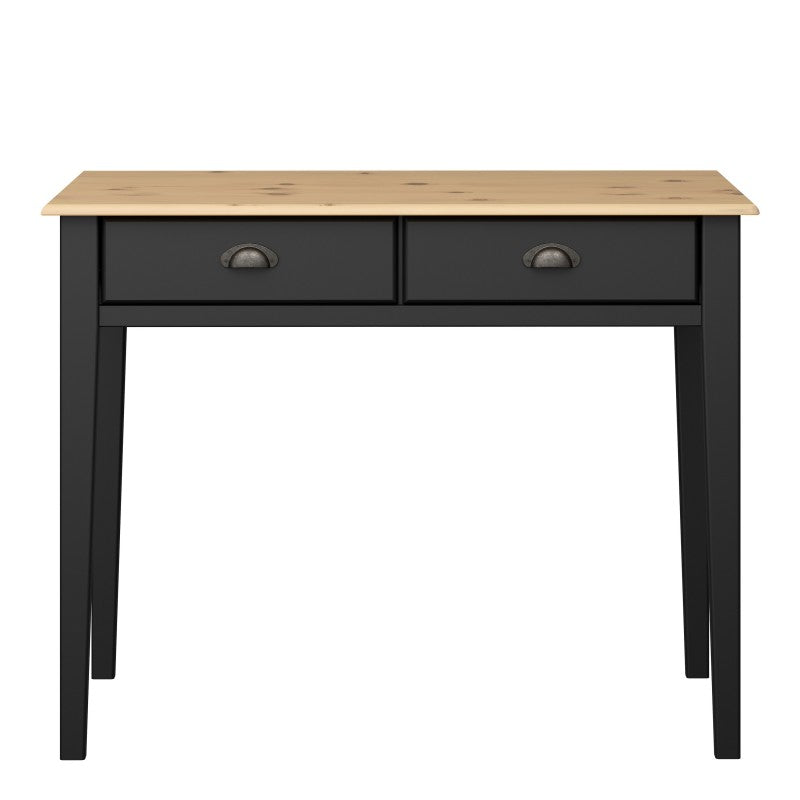 Nola Black & Wood Top 2 Drawer Console Table by Lavishway | Hallway Console Table