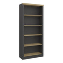 Nola Black & Pine Solid Wood 4 Shelf Bookcase by Lavishway | Bookcases & Shelves