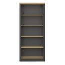 Nola Black & Pine Solid Wood 4 Shelf Bookcase by Lavishway | Bookcases & Shelves