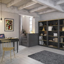 Nola Black & Pine Solid Wood 4 Shelf Bookcase by Lavishway | Bookcases & Shelves