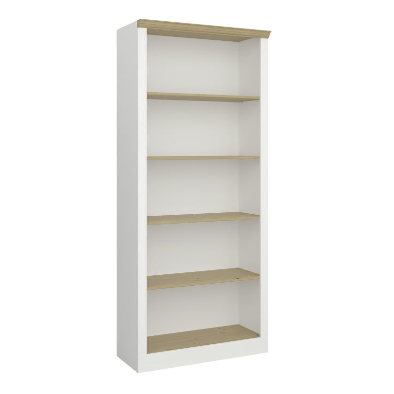 Nola White & Pine Wood top 4 Shelf Bookcase by Lavishway | Bookcases & Shelves