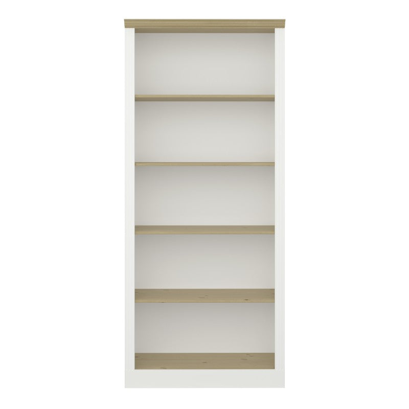 Nola White & Pine Wood top 4 Shelf Bookcase by Lavishway | Bookcases & Shelves