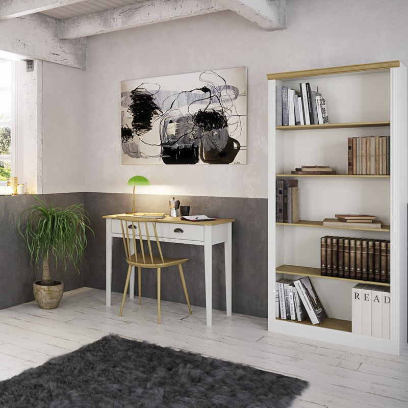 Nola White & Pine Wood top 4 Shelf Bookcase by Lavishway | Bookcases & Shelves