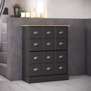 Nola Black & Pine Wood Top Shoe Cabinet by Lavishway | Shoe Cabinets