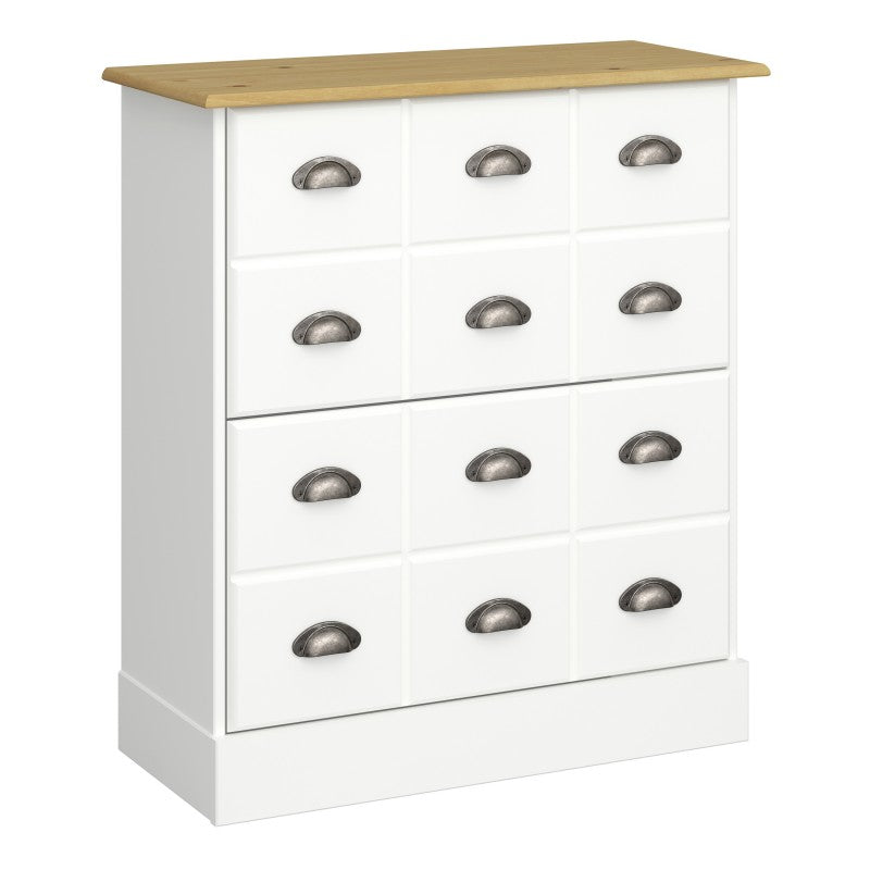 Nola White & Pine Wood Top Shoe Cabinet by Lavishway | Shoe Cabinets