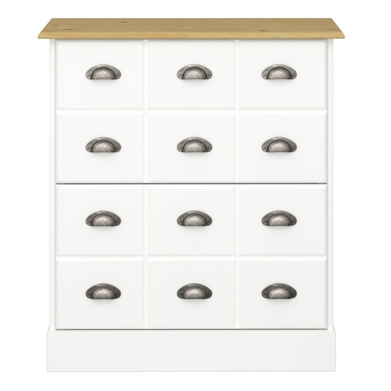 Nola White & Pine Wood Top Shoe Cabinet by Lavishway | Shoe Cabinets