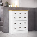 Nola White & Pine Wood Top Shoe Cabinet by Lavishway | Shoe Cabinets