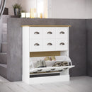Nola White & Pine Wood Top Shoe Cabinet by Lavishway | Shoe Cabinets