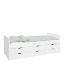 Alba White 6 Drawers Wooden Single Bed by Lavishway | Wooden Beds