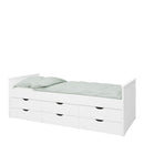Alba White 6 Drawers Wooden Single Bed by Lavishway | Wooden Beds