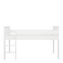 Alba White Modern Design Mid Sleeper Bed by Lavishway | Wooden Beds