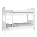 Alba White Finish Wooden Bunk Bed by Lavishway | Wooden Beds