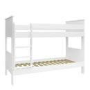 Alba White Finish Wooden Bunk Bed by Lavishway | Wooden Beds
