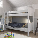 Alba White Finish Wooden Bunk Bed by Lavishway | Wooden Beds