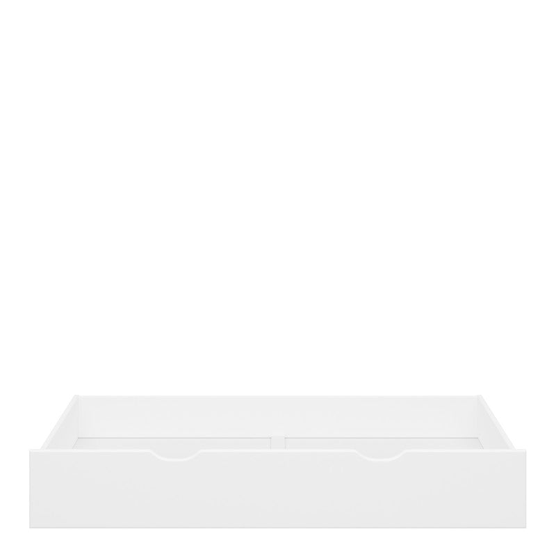 Alba Wide White Pull Out Wooden Bed Drawer by Lavishway | Wooden Beds