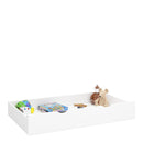 Alba Wide White Pull Out Wooden Bed Drawer by Lavishway | Wooden Beds