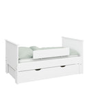 Alba Wide White Pull Out Wooden Bed Drawer by Lavishway | Wooden Beds